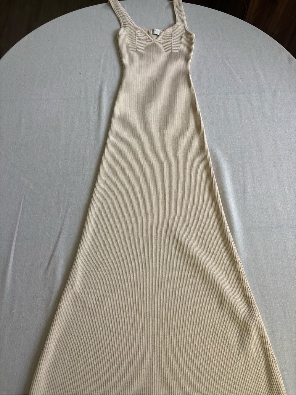 Dissh Ivory Knit Sleeveless Maxi Dress M Minimalist Quiet Luxury - Picture 2 of 8